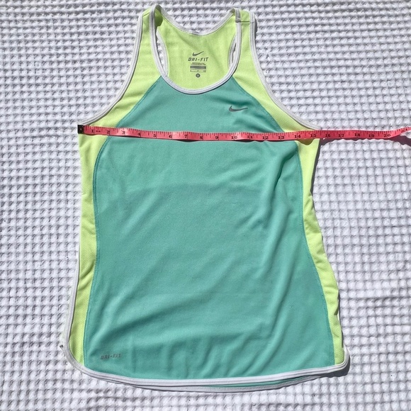 Nike Womens' Light Lime Green and Turquoise Dri-FIT Tank Top - Picture 14 of 15